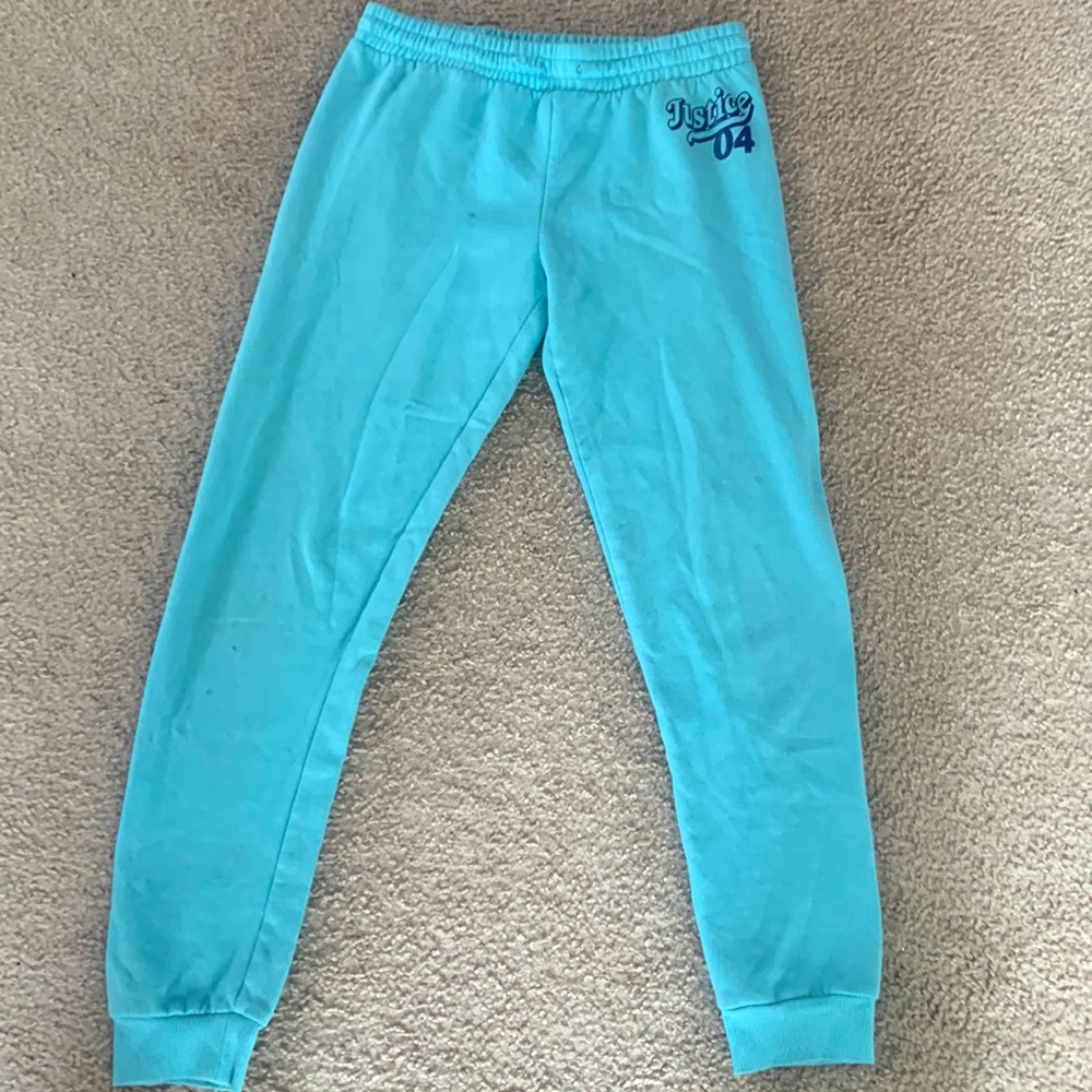 Aqua Y2K justice sweatpants
